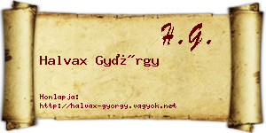 Halvax György névjegykártya