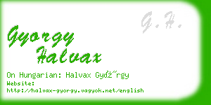 gyorgy halvax business card